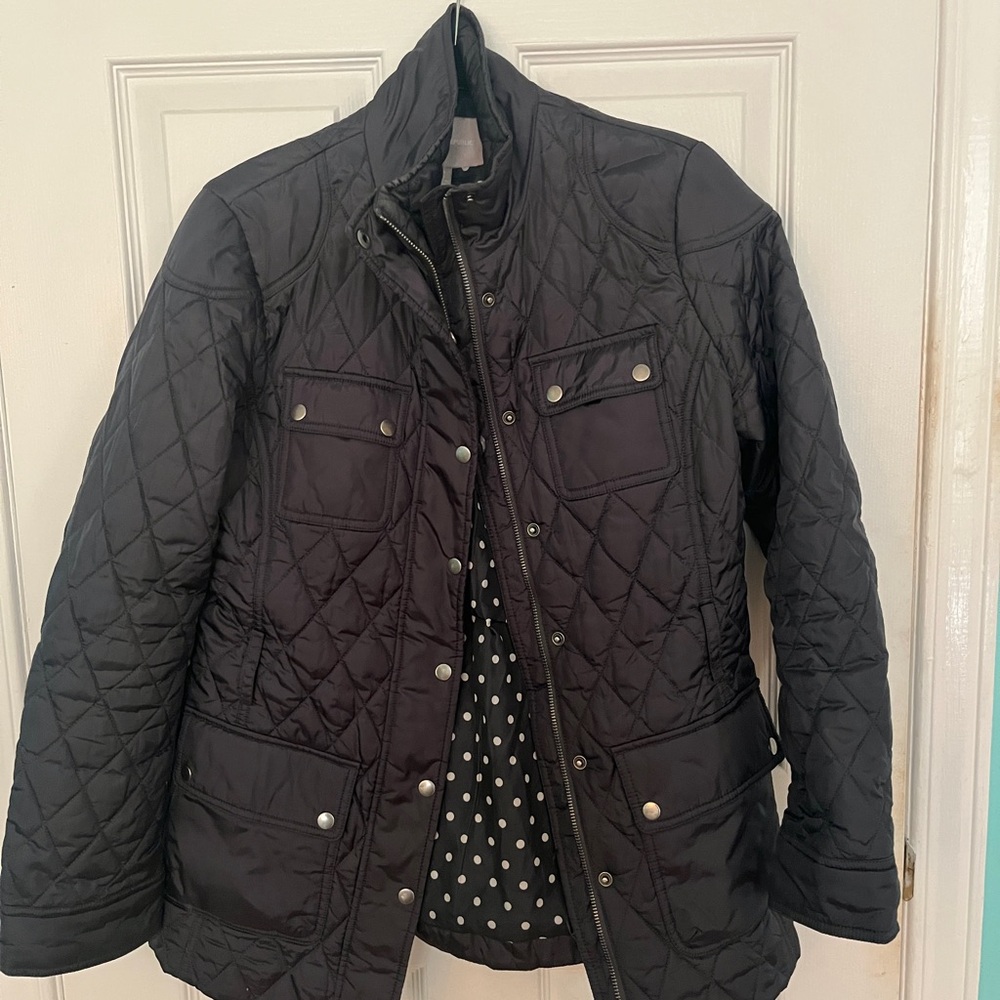 Banana Republic Quilted Black Utility Jacket